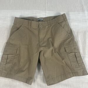 Ocean Coast Men's Cargo Outdoor Shorts Sz 36 KHAKI Lightweight Cotton Spandex